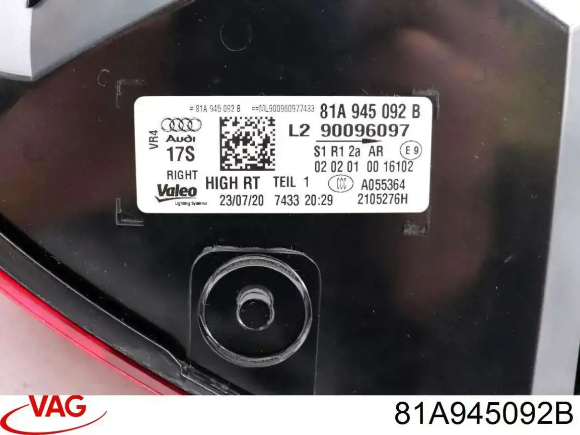 Piloto trasero derecho VAG 81A945092B precio, desde 278,78 EUR