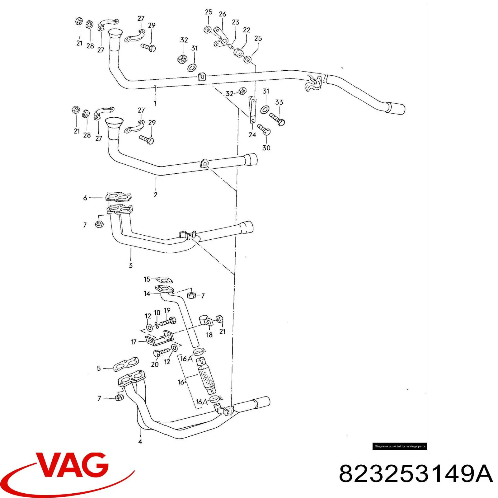 Comprar 823253149A VAG Soporte de tubo de escape