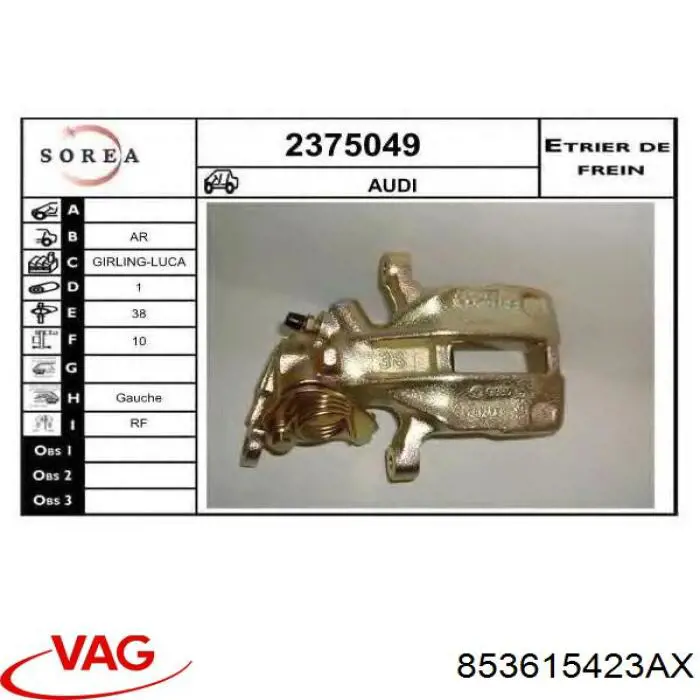  VAG 853615423AX