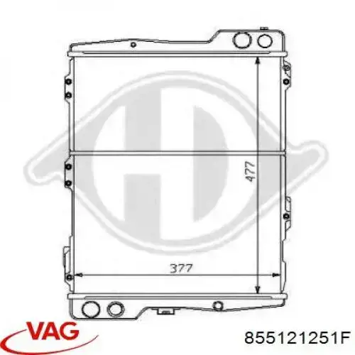 855121251F VAG radiador refrigeración del motor