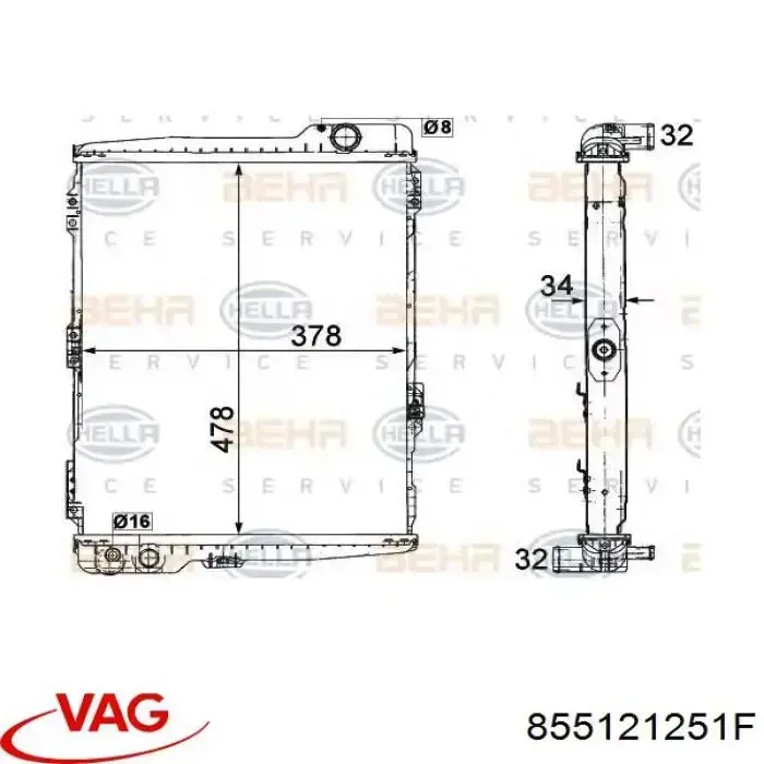 Comprar 855121251F VAG Radiador de auto