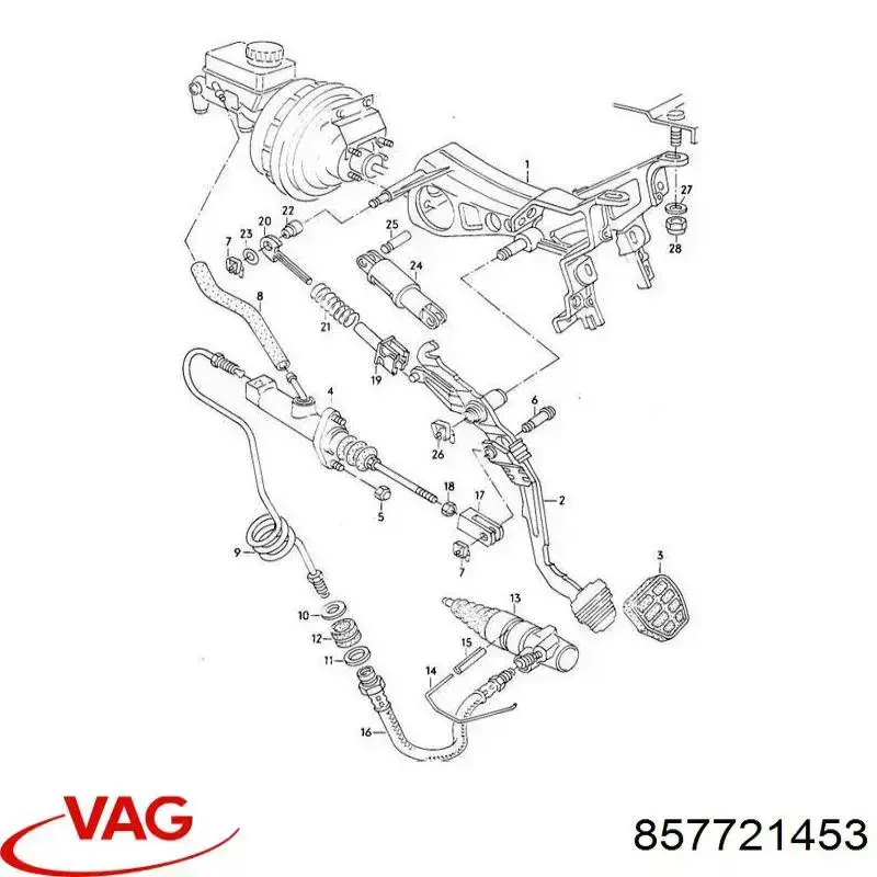 Manguera de embrague, del depósito al cilindro maestro de freno VAG 857721453 precio, desde 34,24 EUR