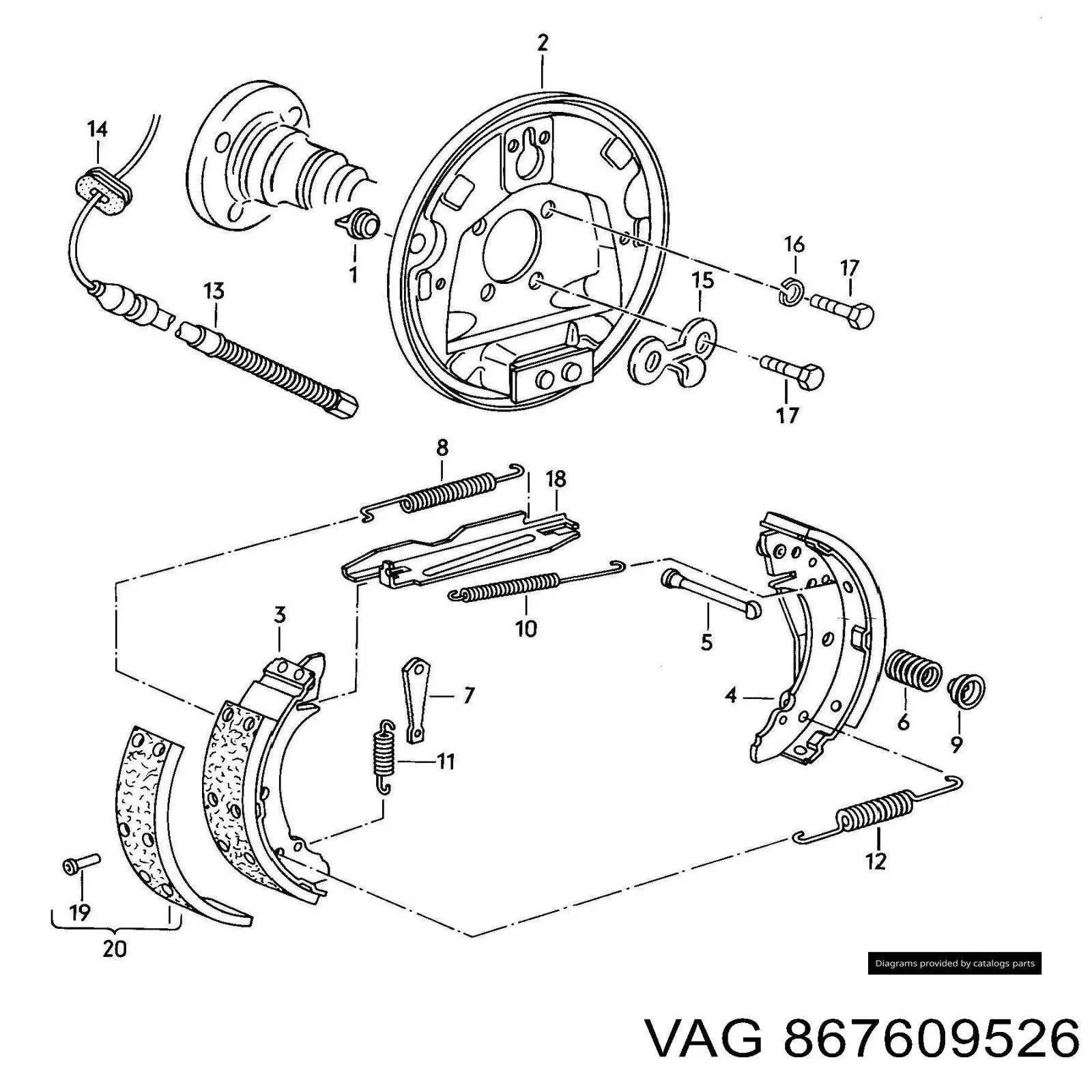 Comprar 867609526 VAG Zapatas de freno