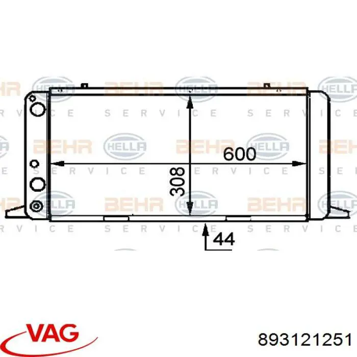 Radiador de água VAG 893121251