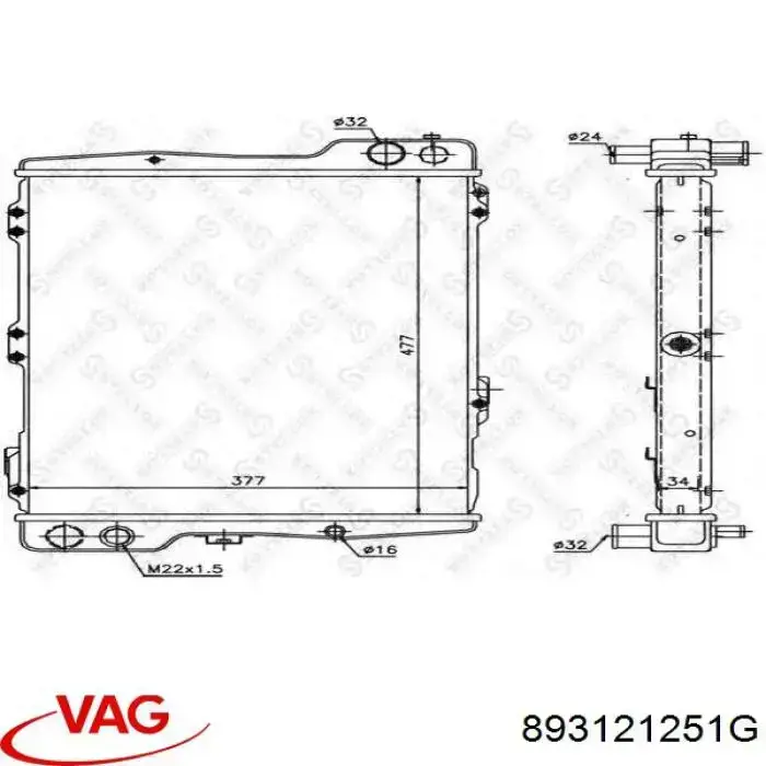 Água radiador VAG 893121251G precio, desde 99,57 EUR