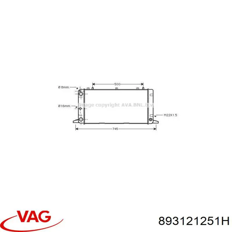 Comprar 893121251H VAG Radiador de auto
