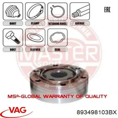 Comprar 893498103BX VAG Junta homocinética interna delantera