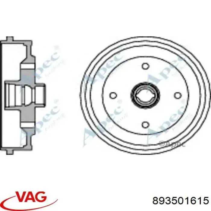 893501615 VAG Tambor de freno trasero