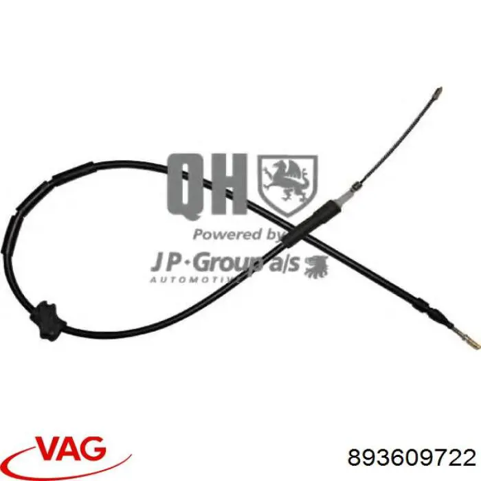 893609722 VAG cable de freno de mano trasero derecho