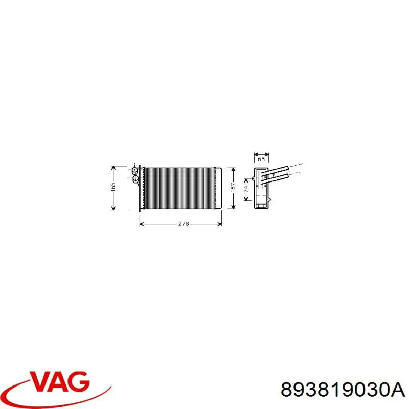 Comprar 893819030A VAG Radiador calefacción