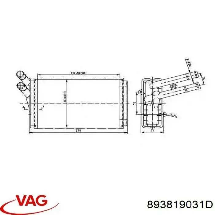 Comprar 893819031D VAG Radiador calefacción
