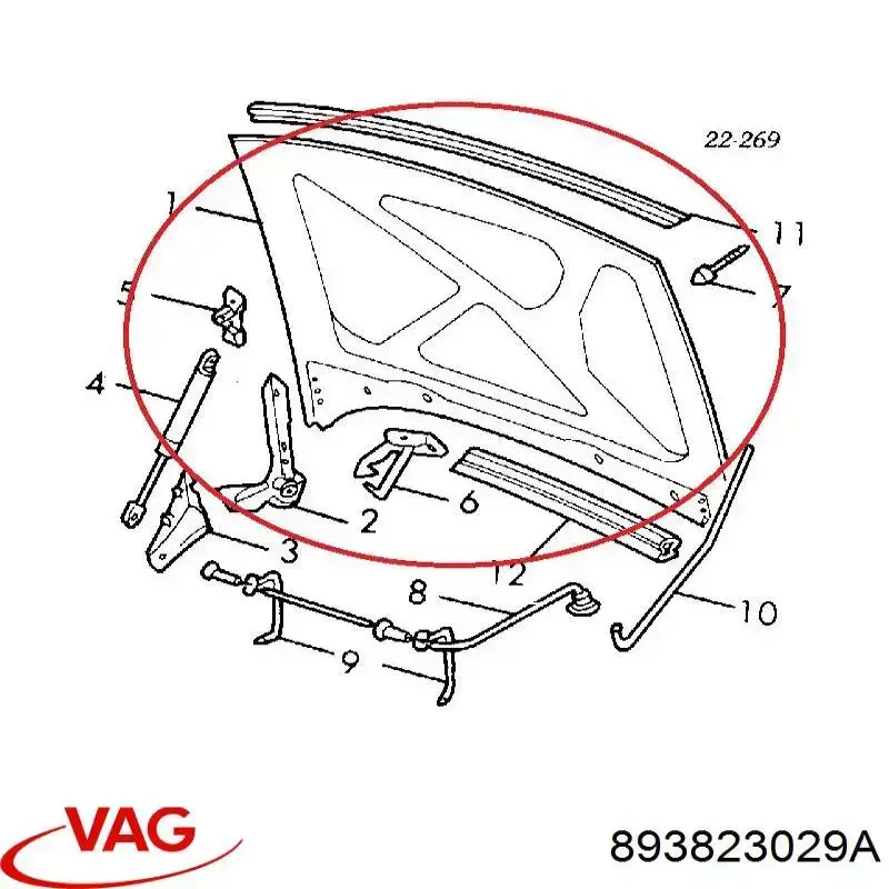 Comprar 893823029A VAG Capó