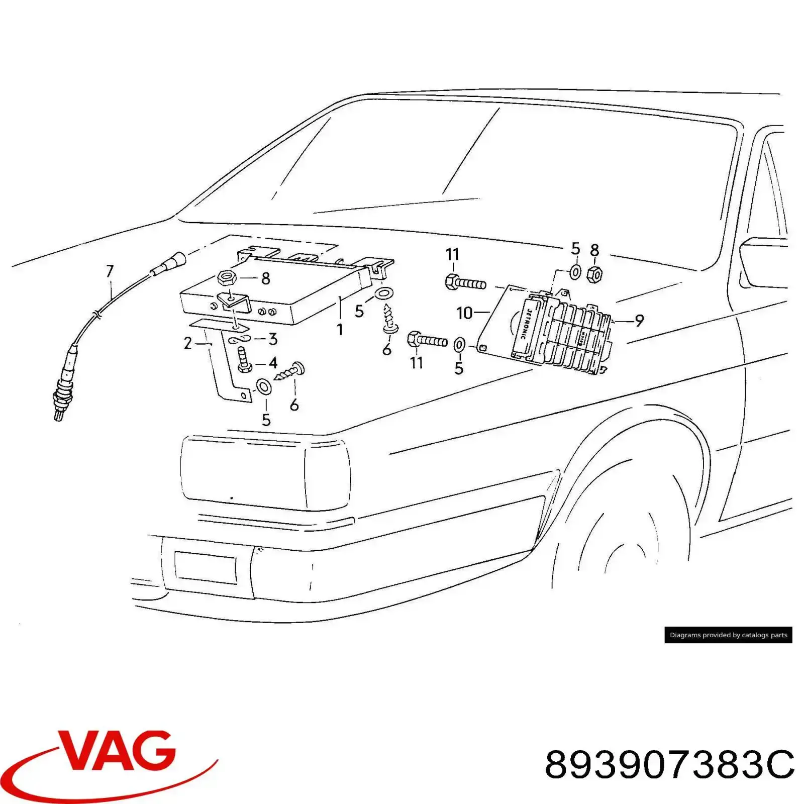 893907383C VAG módulo de control del motor (ecu)