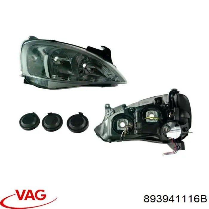Cristal de faro derecho 893941116B VAG