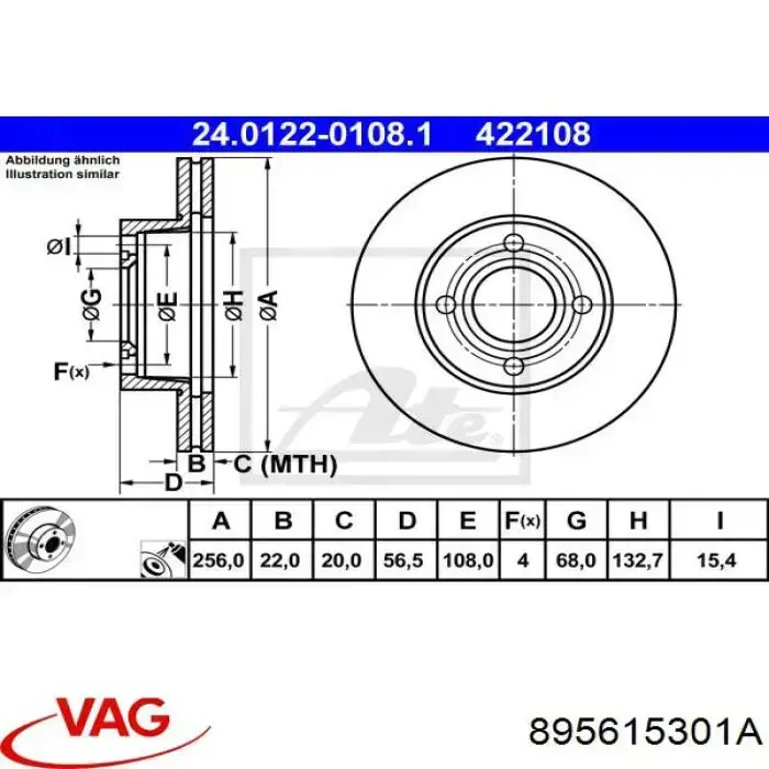 Comprar 895615301A VAG Freno de disco delantero