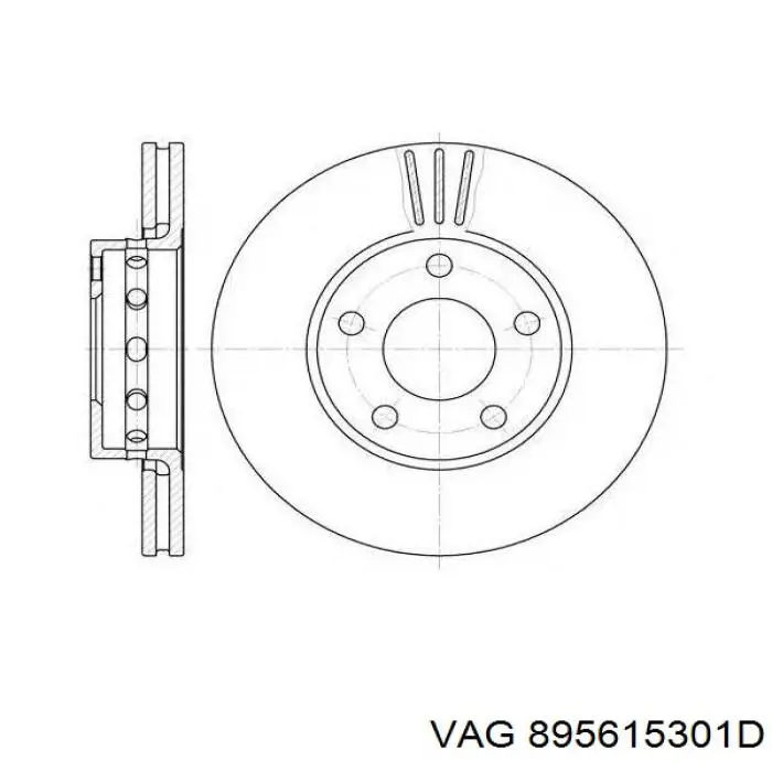 Disco de freno 895615301D VAG