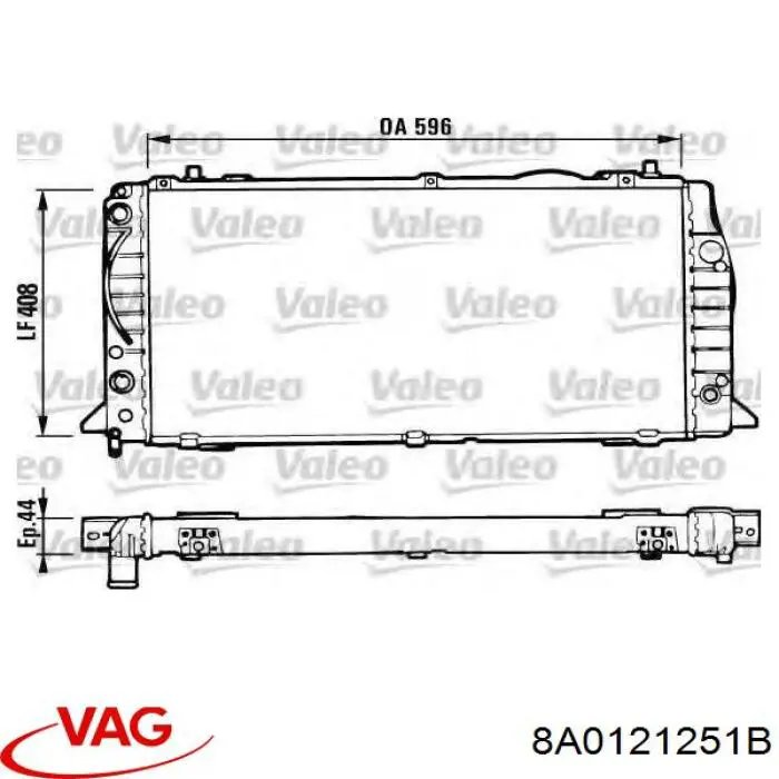 Radiador de água VAG 8A0121251B