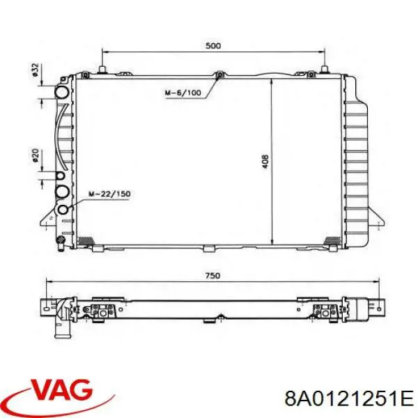 8A0121251E VAG Refrigeración del motor