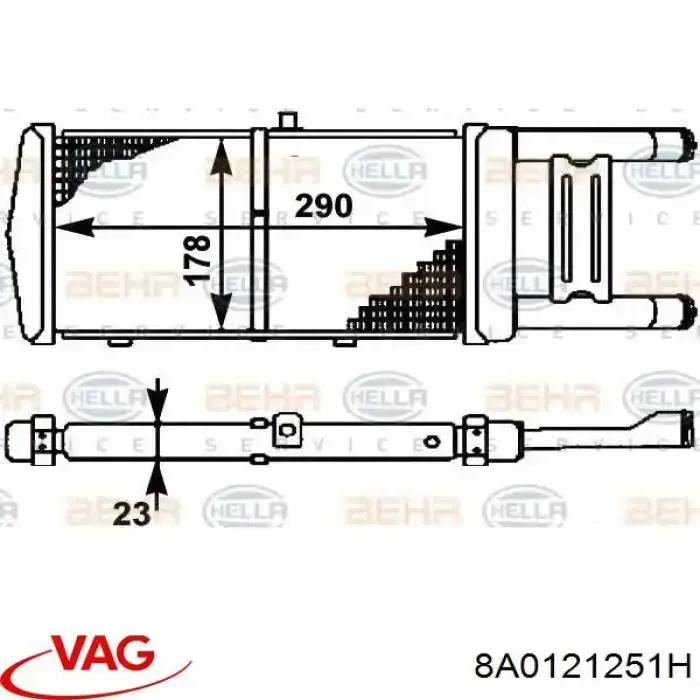 8A0121251H VAG radiador, refrigeración del motor adicional