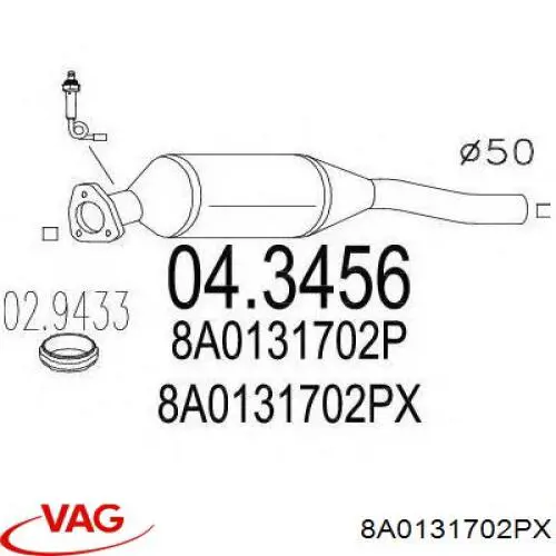 Comprar 8A0131702PX VAG Catalizador