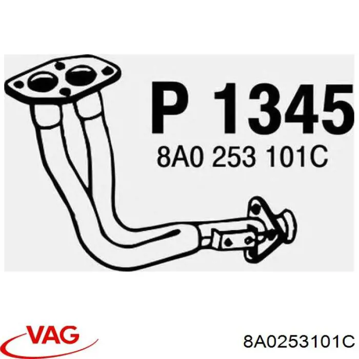 8A0253101C VAG Tubo de escape delantero