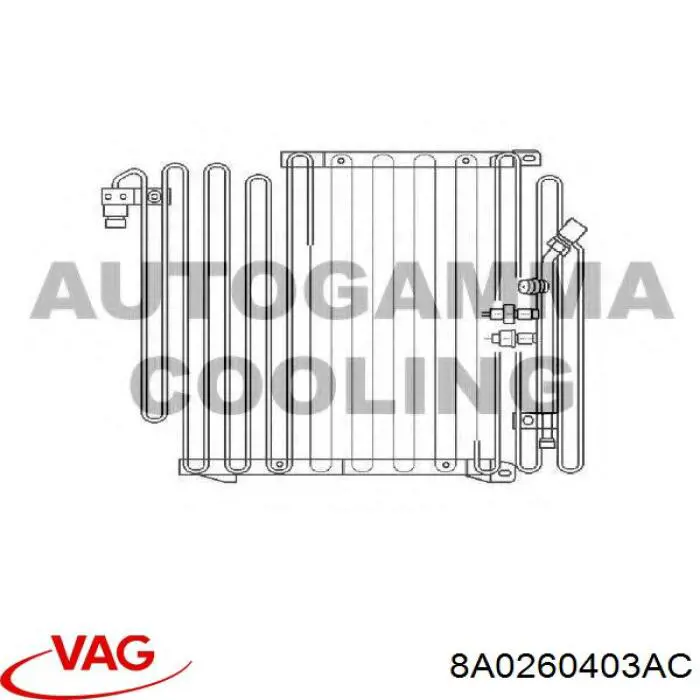 8A0260403AC VAG condensador aire acondicionado