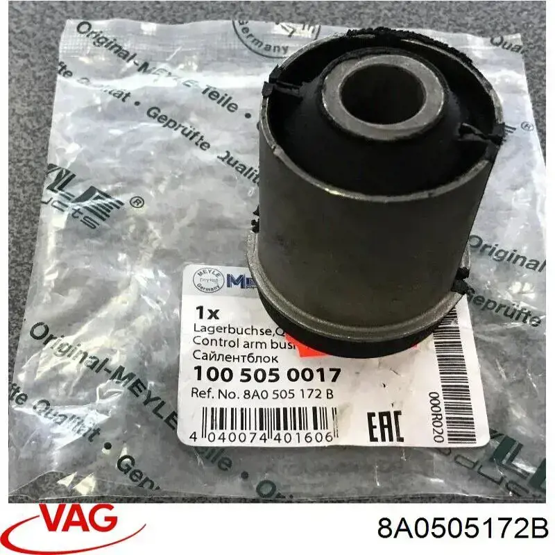 Silentblock del brazo superior de suspensión trasera 8A0505172B VAG