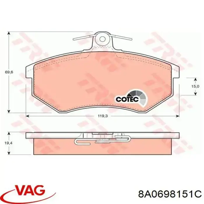 Pastillas de freno delanteras Seat Toledo 1 1L