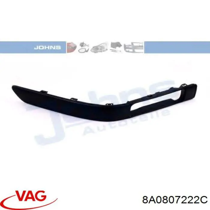 Moldura derecha del parachoques delantero VAG 8A0807222C precio, desde 27,39 EUR