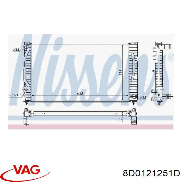 8D0121251D VAG radiador refrigeración del motor