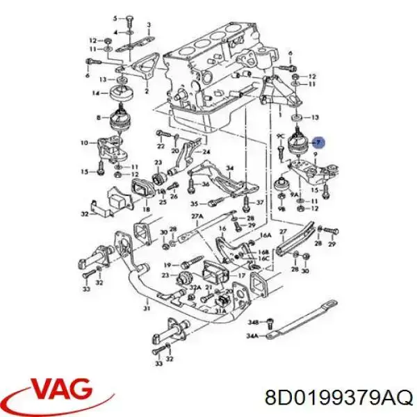 Comprar 8D0199379AQ VAG Soporte izquierdo del motor