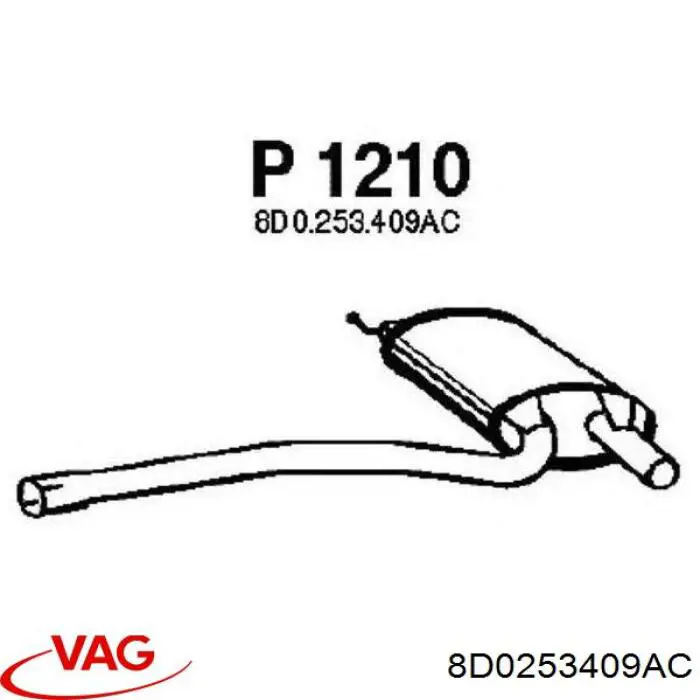 Comprar 8D0253409AC VAG Silenciador central