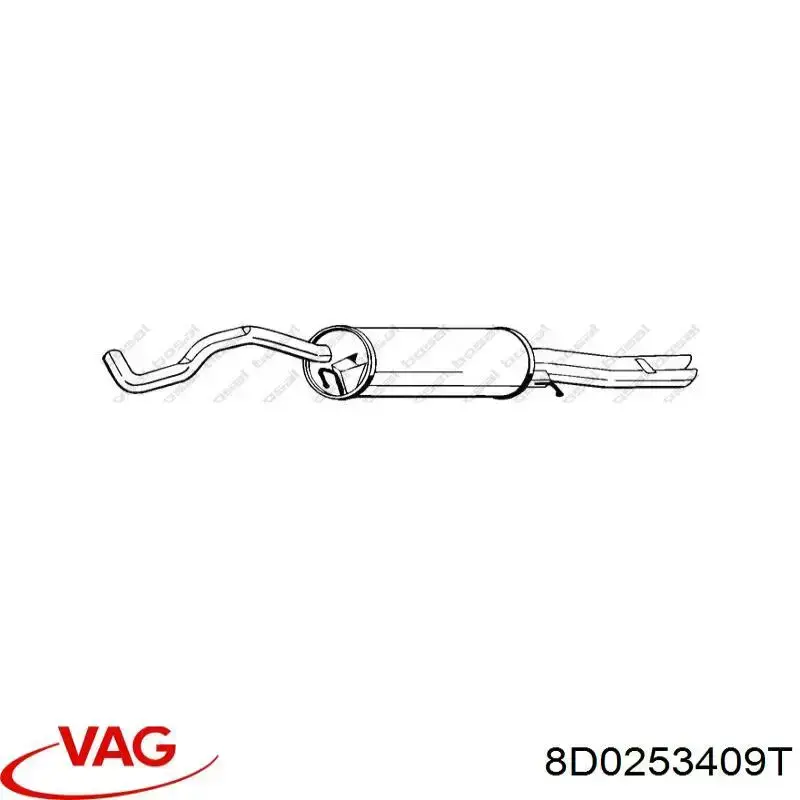 Silenciador central VAG 8D0253409T precio, desde 91,57 EUR