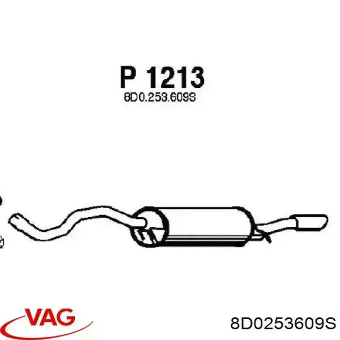 8D0 253 609 S VAG silenciador posterior