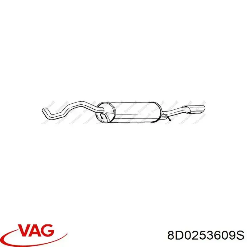 Silenciador trasero VAG 8D0253609S precio, desde 102,00 EUR