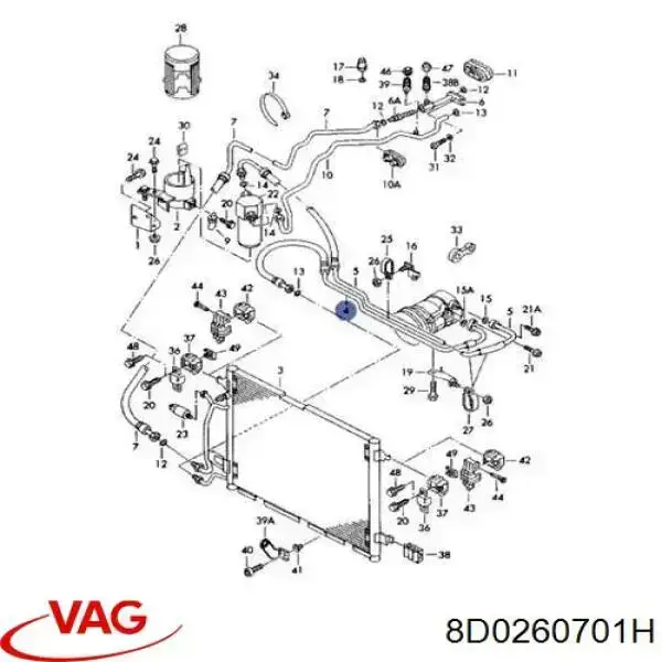 Comprar 8D0260701H VAG Manguera de aire acondicionado de compresor al condensador