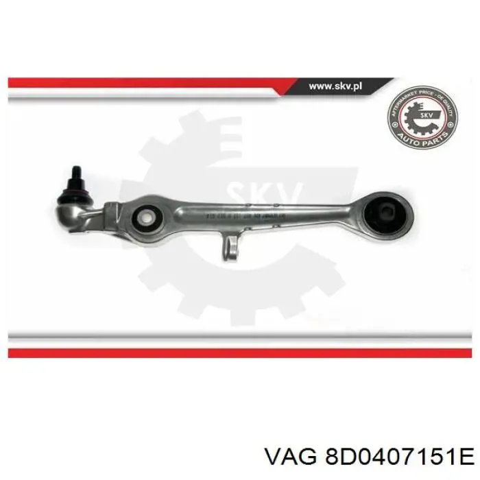Brazo inferior izquierdo/derecho de suspensión delantera 8D0407151E VAG
