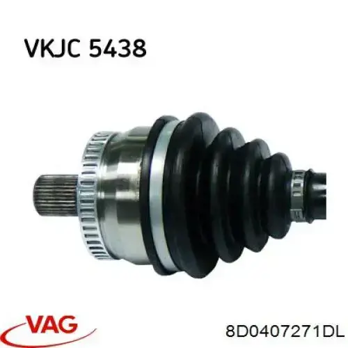Semieje delantero izquierdo 8D0407453AX VAG