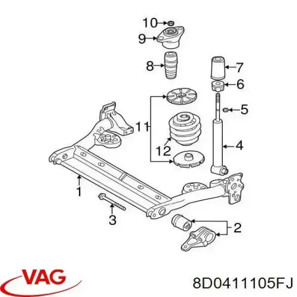 8D0411105FJ VAG muelle de suspensión eje delantero