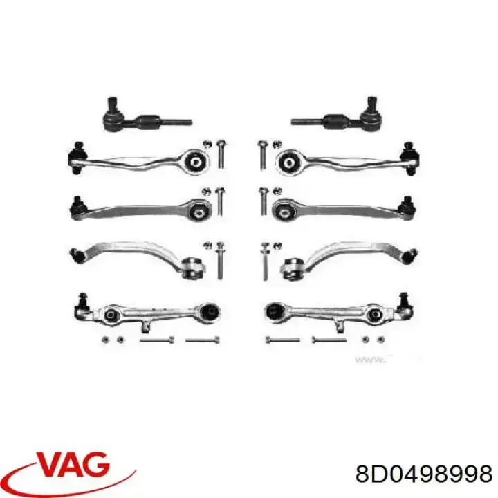 8D0498998 VAG Kit de brazo de suspensión delantera