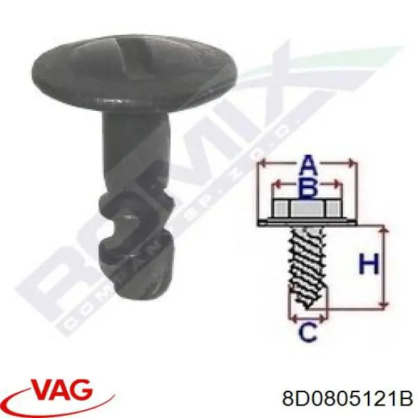 Comprar 8D0805121B VAG Tornillo (tuerca) de sujeción