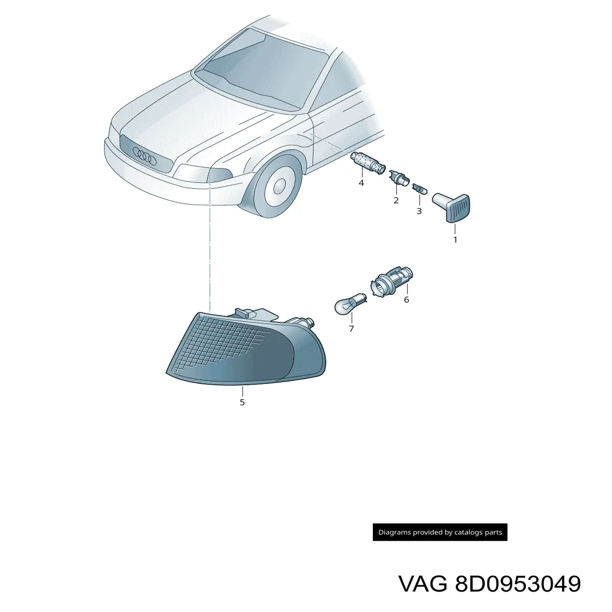 Comprar 8D0953049 VAG Intermitente izquierdo