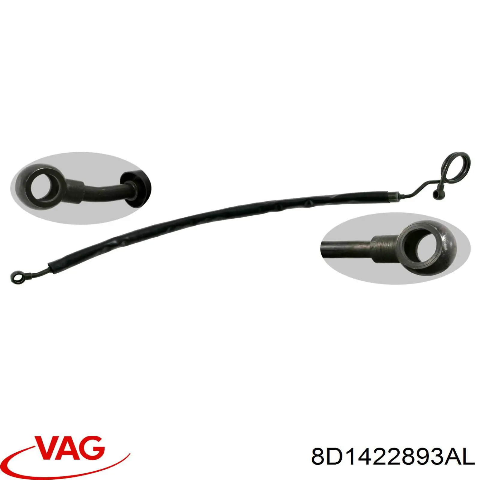 Manguera de alta presion de direccion, hidráulica 8D1422893AL VAG