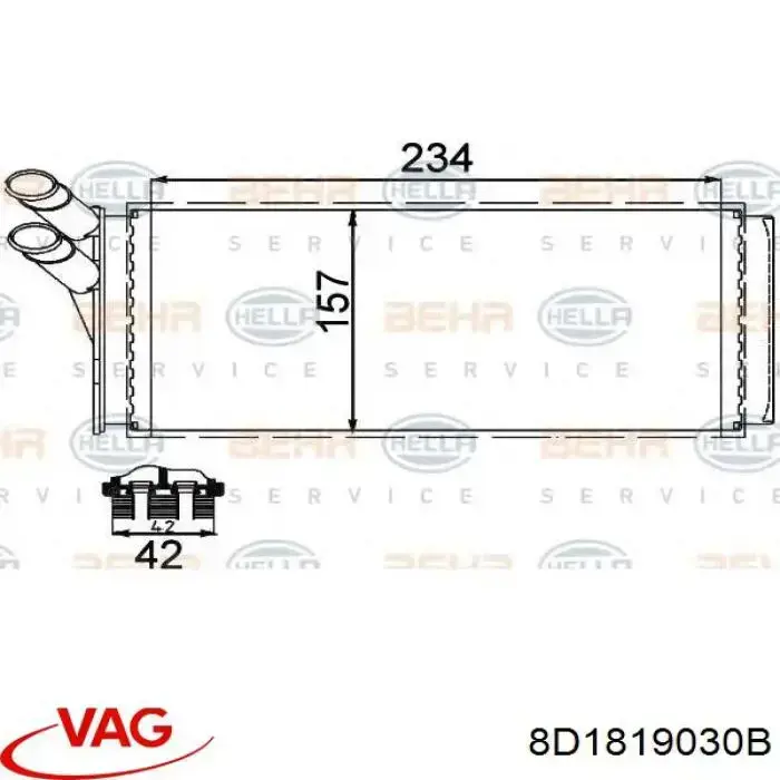 Radiador calefacción 8D1819030B VAG