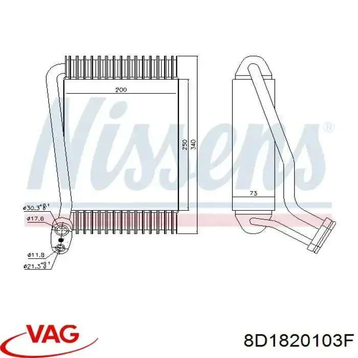 Evaporador VAG 8D1820103F