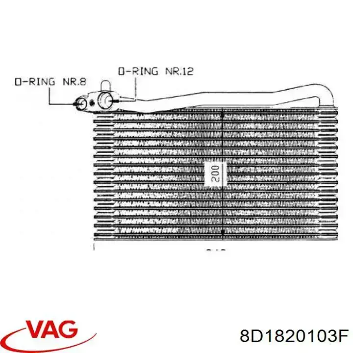 Comprar 8D1820103F VAG Evaporador de aire acondicionado