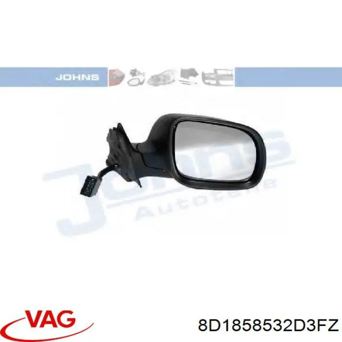Espejo retrovisor derecho VAG 8D1858532D3FZ precio, desde 53,72 EUR