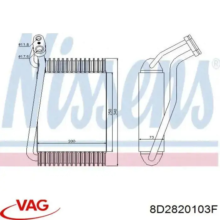 Comprar 8D2820103F VAG Evaporador de aire acondicionado