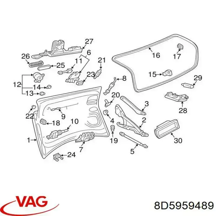 Interruptor de cierre centralizado VAG 8D5959489 precio, desde 17,53 EUR