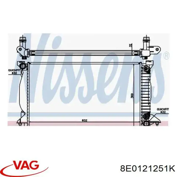 8E0121251K VAG radiador refrigeración del motor